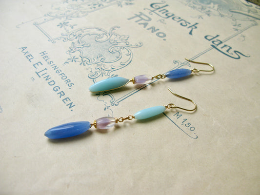 Palette long earrings in summer sky