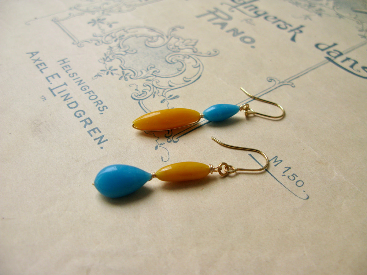 Jester earrings in yellow turquoise