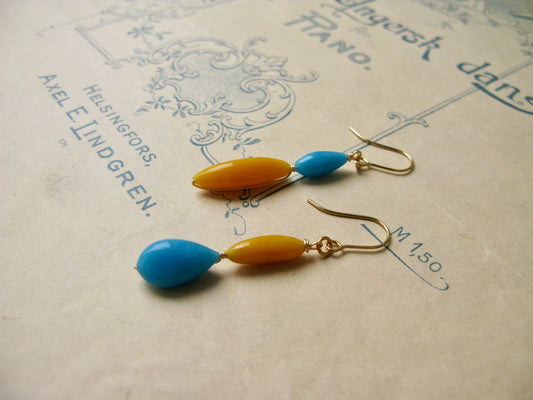 Jester earrings in yellow turquoise