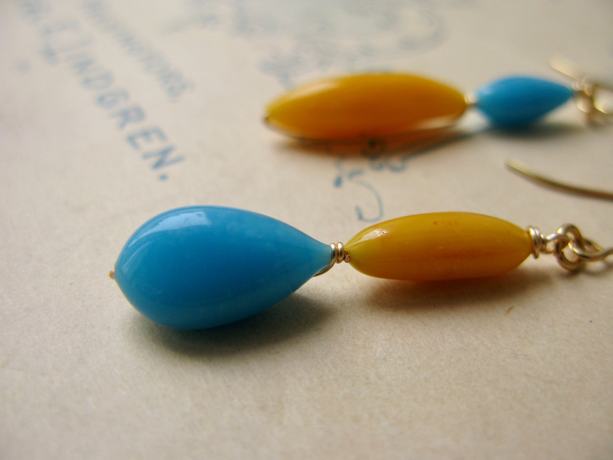 Jester earrings in yellow turquoise