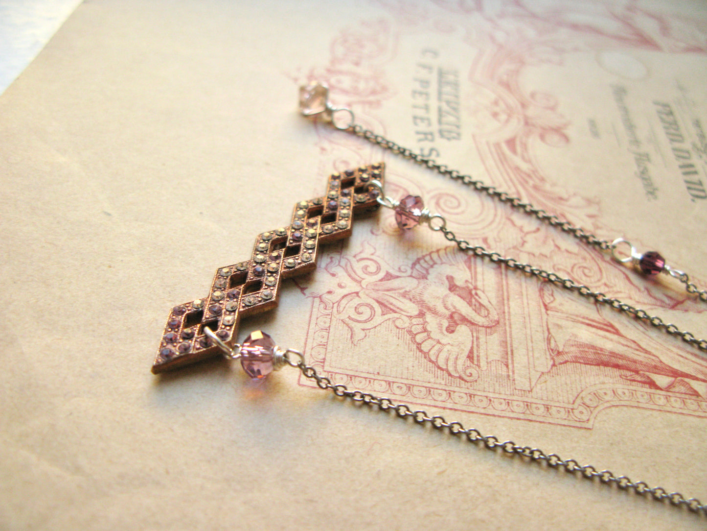 Way To Go pendant necklace in lilac+silk
